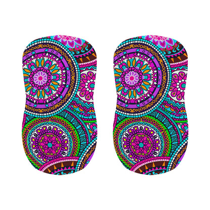 Purple Teal Circle Mandala Print Bar Stool Covers