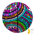 Purple Teal Circle Mandala Print Basketball