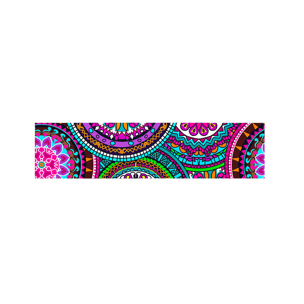 Purple Teal Circle Mandala Print Bed Runner