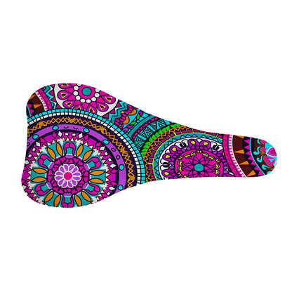 Purple Teal Circle Mandala Print Bicycle Seat Cover
