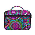 Purple Teal Circle Mandala Print Briefcase Bible Bag