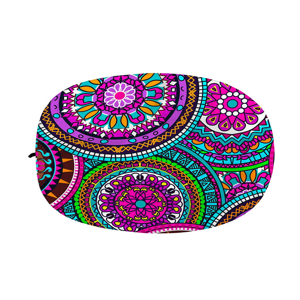 Purple Teal Circle Mandala Print Car Side Mirror Covers
