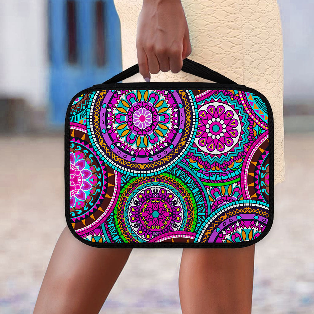 Purple Teal Circle Mandala Print Classic Bible Case