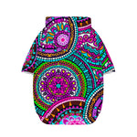 Purple Teal Circle Mandala Print Dog Zip Up Hoodie