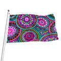 Purple Teal Circle Mandala Print Flag