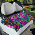 Purple Teal Circle Mandala Print Golf Cart Seat Cover