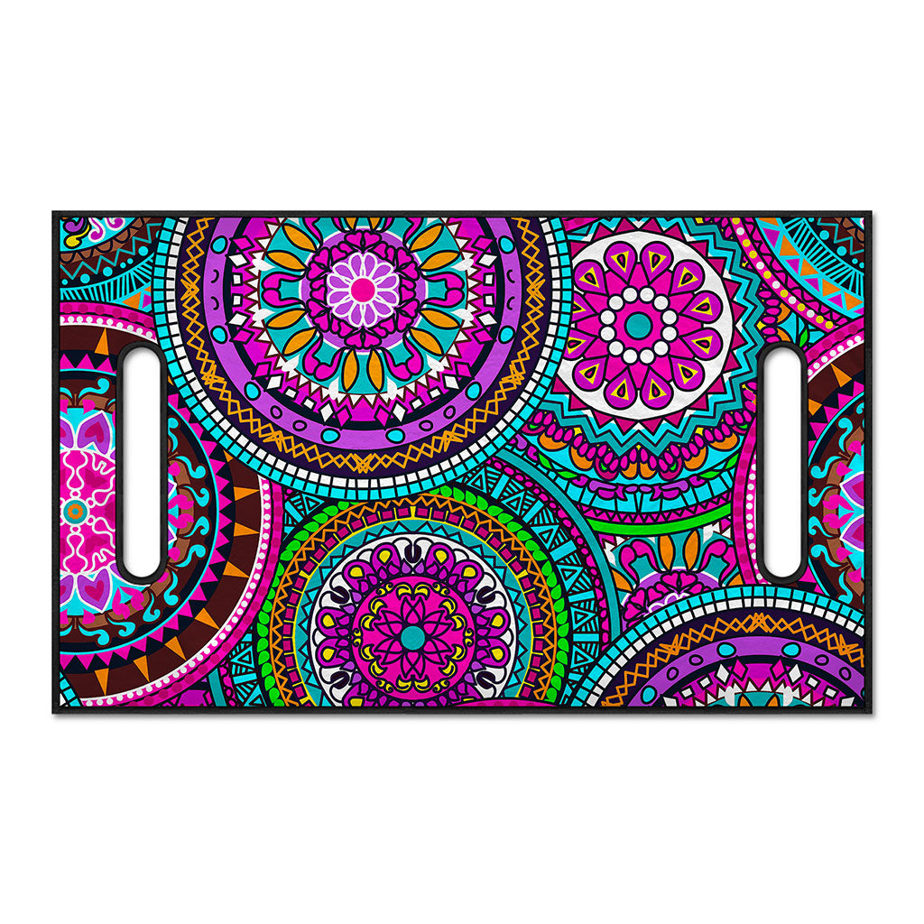 Purple Teal Circle Mandala Print Golf Cart Seat Cover
