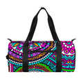 Purple Teal Circle Mandala Print Gym Bag