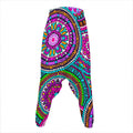 Purple Teal Circle Mandala Print Hammer Pants