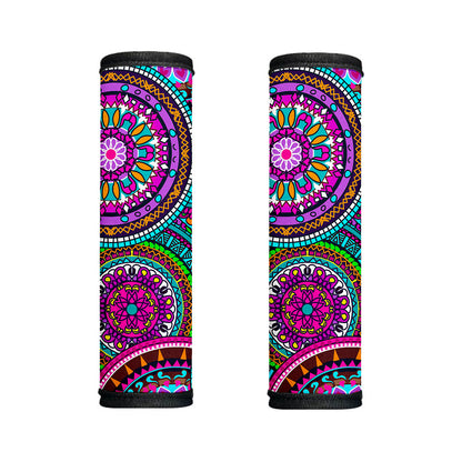 Purple Teal Circle Mandala Print Handle Covers