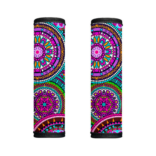 Purple Teal Circle Mandala Print Handle Covers