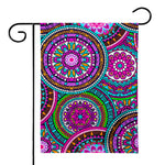 Purple Teal Circle Mandala Print House Flag