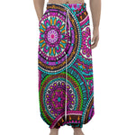 Purple Teal Circle Mandala Print Lantern Pants