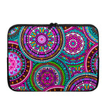 Purple Teal Circle Mandala Print Laptop Sleeve