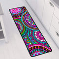 Purple Teal Circle Mandala Print Long Kitchen Mat