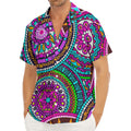 Purple Teal Circle Mandala Print Men's Deep V-Neck Shirt