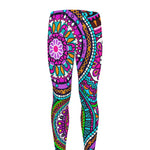 Purple Teal Circle Mandala Print Men's leggings