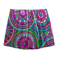 Purple Teal Circle Mandala Print Mesh Shorts