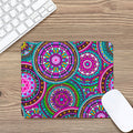 Purple Teal Circle Mandala Print Mouse Pad