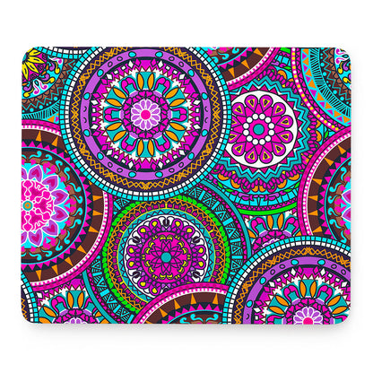 Purple Teal Circle Mandala Print Mouse Pad