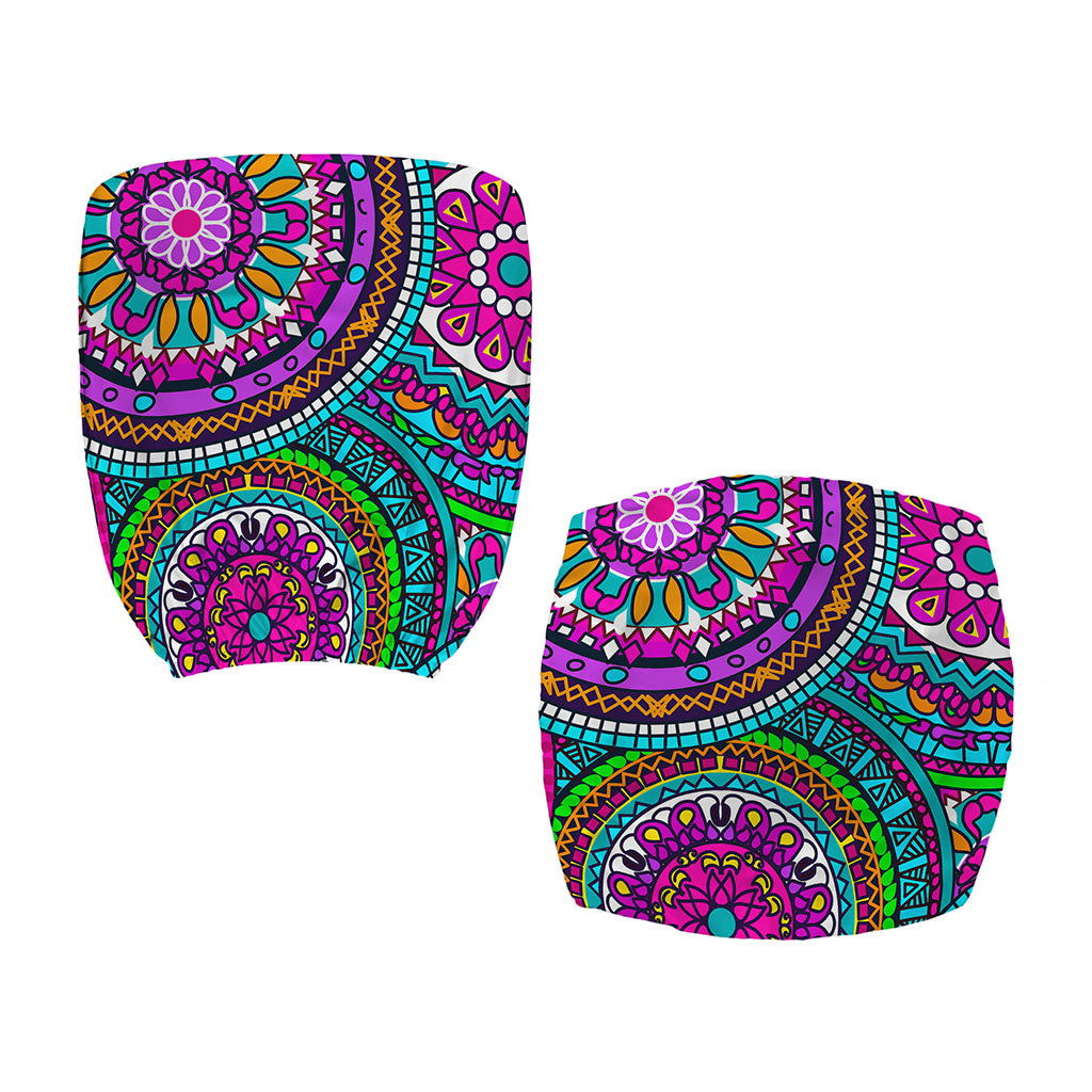 Purple Teal Circle Mandala Print Office Chair Cover