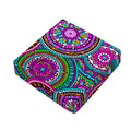 Purple Teal Circle Mandala Print Outdoor Seat Cushion Cover