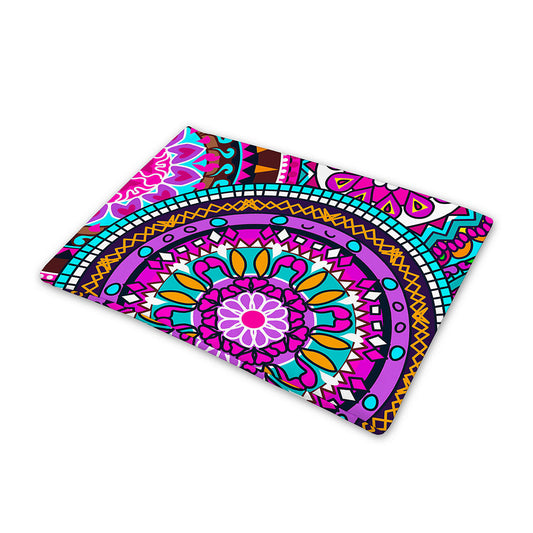 Purple Teal Circle Mandala Print Pet Cooling Mat Cover