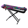 Purple Teal Circle Mandala Print Piano Keyboard Cover