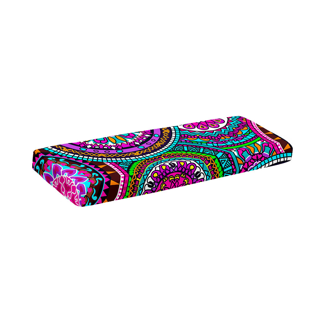 Purple Teal Circle Mandala Print Piano Keyboard Cover