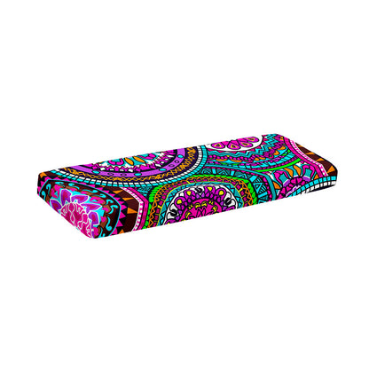 Purple Teal Circle Mandala Print Piano Keyboard Cover