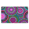 Purple Teal Circle Mandala Print Polyester Doormat