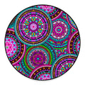 Purple Teal Circle Mandala Print Round Floor Mat