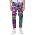 Purple Teal Circle Mandala Print Joggers