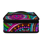 Purple Teal Circle Mandala Print Small Lunch Bag