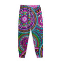 Purple Teal Circle Mandala Print Sweatpants