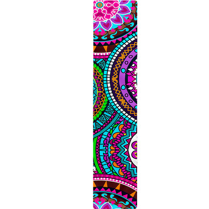 Purple Teal Circle Mandala Print Table Runner