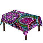 Purple Teal Circle Mandala Print Tablecloth