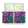 Purple Teal Circle Mandala Print Tier Curtains