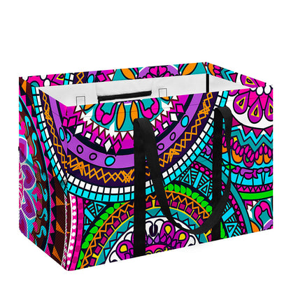 Purple Teal Circle Mandala Print Utility Tote Bag
