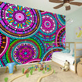 Purple Teal Circle Mandala Print Wall Sticker
