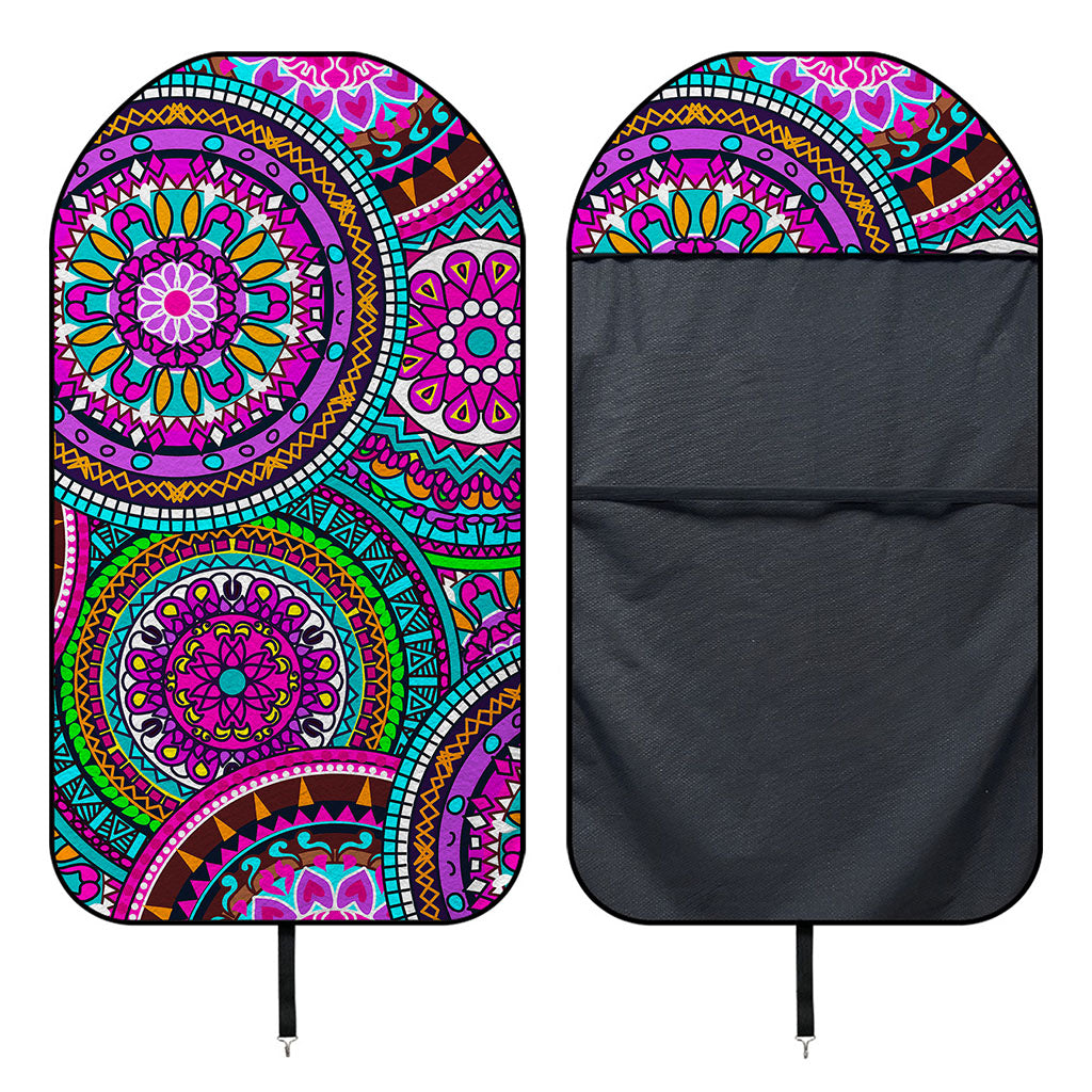 Purple Teal Circle Mandala Print Waterproof Car Seat Cover