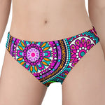 Purple Teal Circle Mandala Print Women's Panties