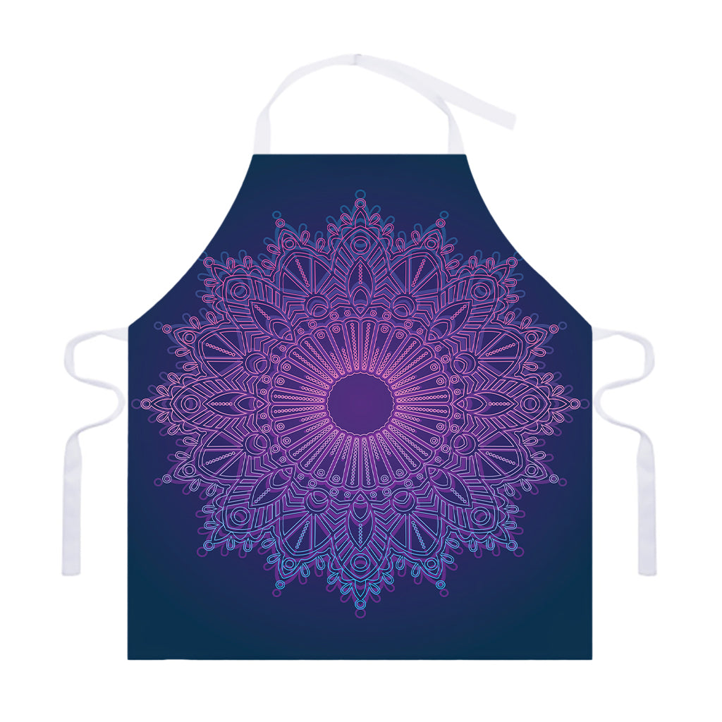 Purple Trippy Mandala Print Adjustable Apron