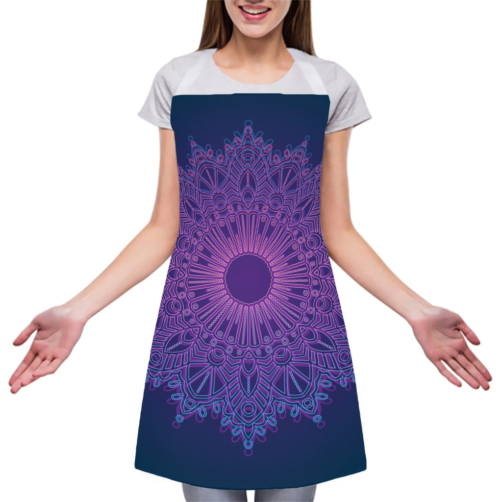 Purple Trippy Mandala Print Adjustable Apron