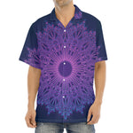 Purple Trippy Mandala Print Aloha Shirt