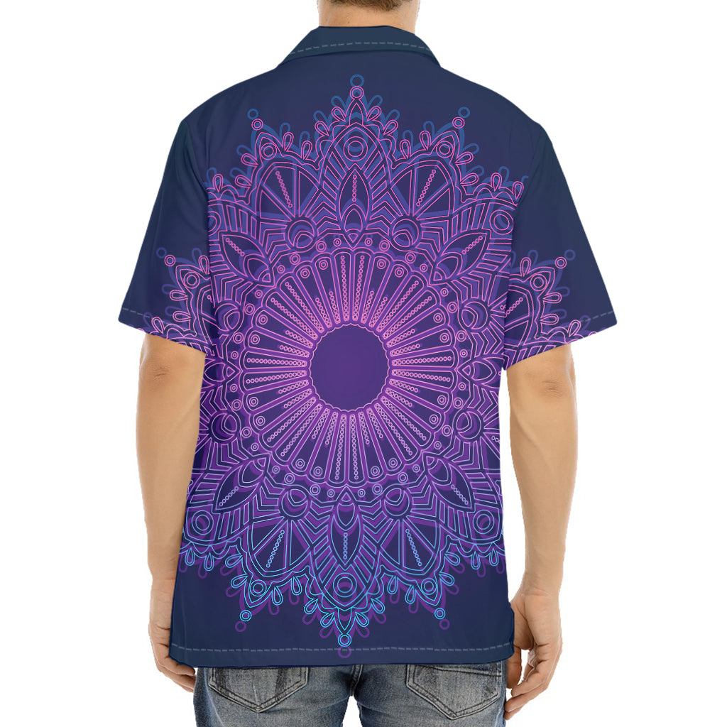 Purple Trippy Mandala Print Aloha Shirt