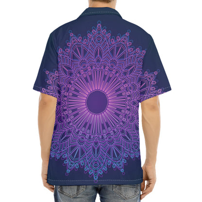 Purple Trippy Mandala Print Aloha Shirt