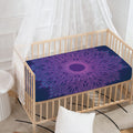 Purple Trippy Mandala Print Baby Crib Sheet