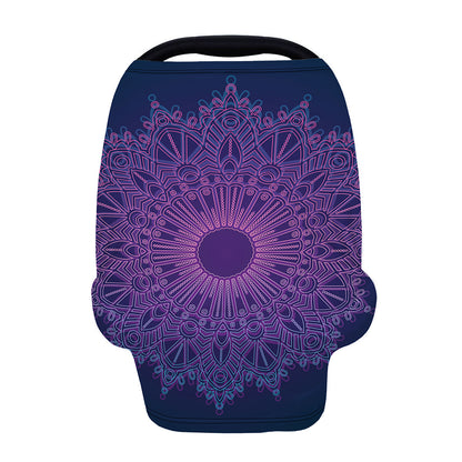 Purple Trippy Mandala Print Baby Seat Cover