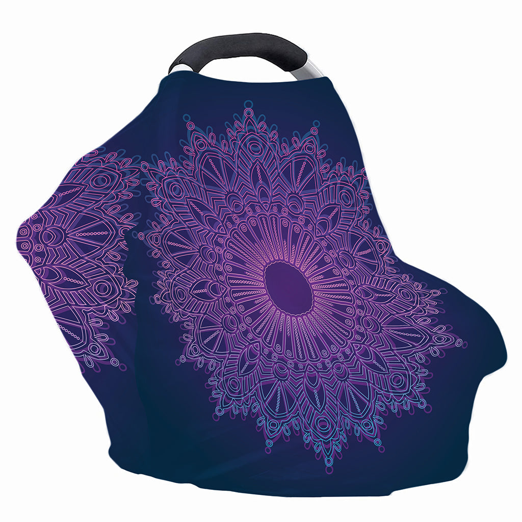 Purple Trippy Mandala Print Baby Seat Cover